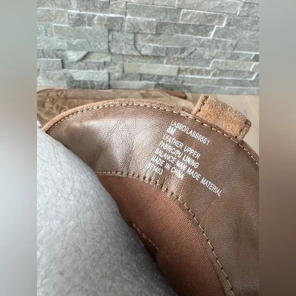 Steve Madden Lasso Pointed Toe Chunky Heel Knee-high Brown Cowboy Boots 8 - Picture 14 of 15